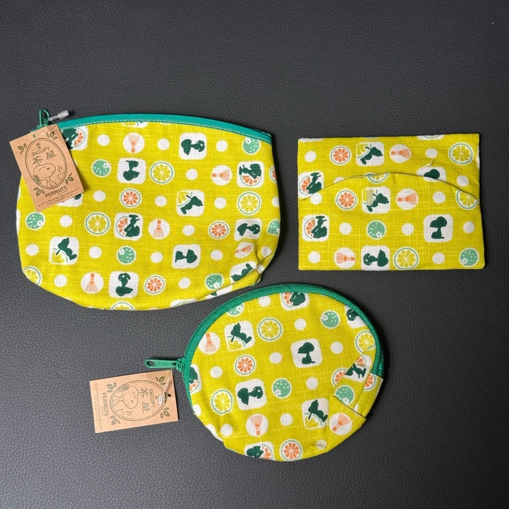 snoopy peanuts traditional japanese mini pouch bag set